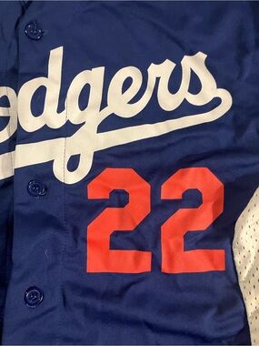 MLB LA Dodgers #22 Kershaw XL jersey ,Match up promotions blue Dodgers jersey